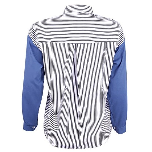Striped Cotton Long Sleeve Blouse