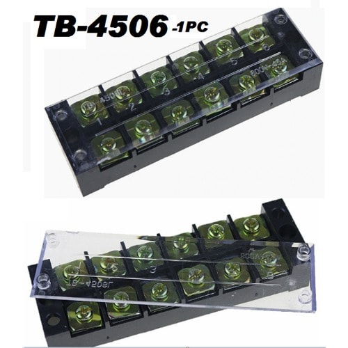 600v 45a Double Row 6 Position Screw Terminal Barrier Blocks Tb4506