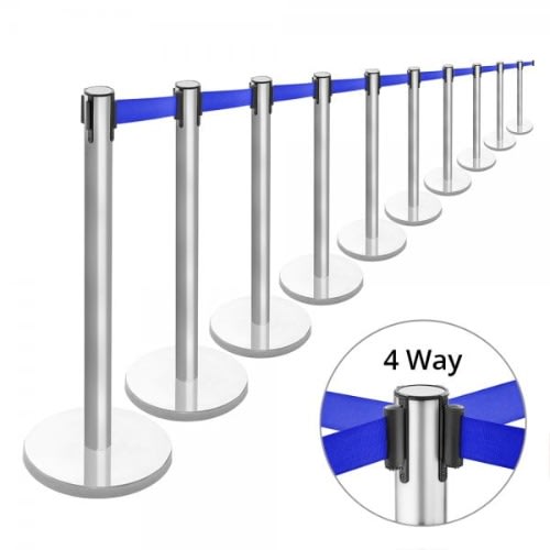 Stanchions Poles - Stainless 2pcs - Blue Belt