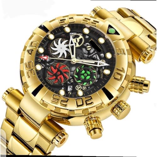 Big Engine Wristwatch For Men - Gold
