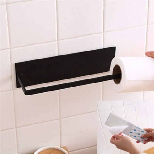 Self Adhesive Multipurpose Paper Roll & Towel Holder - Black