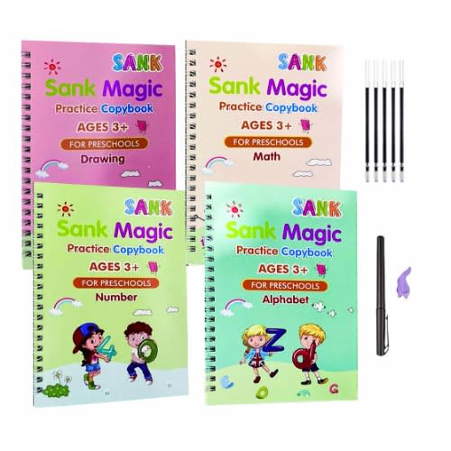 Sank Magic Kids Learning Preschool Education Book (english, Handwriting, Maths, & Drawing)