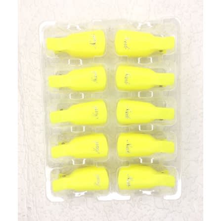 10pcs Nail Remover Soaker Reusable Plastic Keeper -yellow