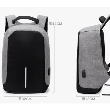 Anti Theft Backpack - Grey