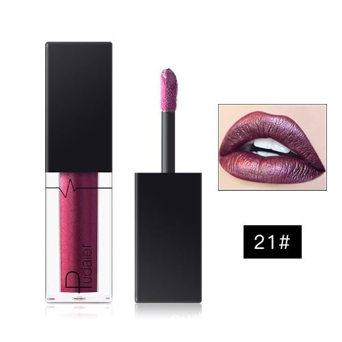 Pudaier Diamond Pearl Metallic Lipstick - 21# - 3.5ml