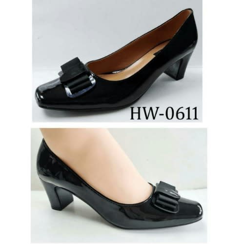 Patent Leather Block Heel Ladies Office Shoe