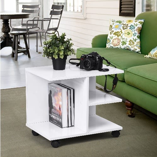 Multi-shelf Side Stool & End Table -White