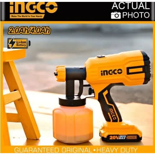 Cordless Paint Spray Gun 20v With Battery And Charger
