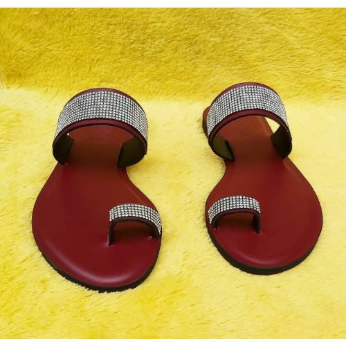 Quality Female Toe Leather Slippers
