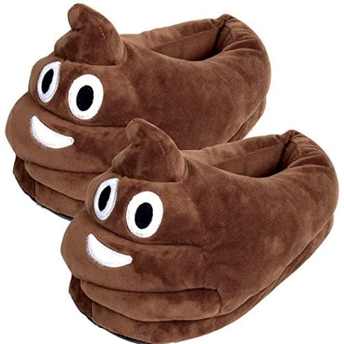 Cute Poop Emoji Plush Indoor Slippers - Brown