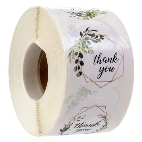 Thank You Floral Stickers- 1.5inches