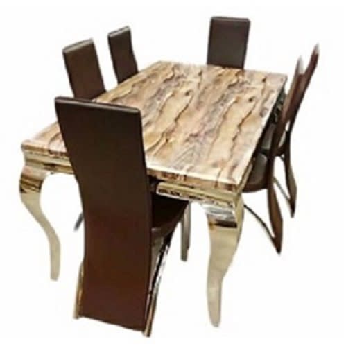 G-Pearls 6 Seater Marble Dining Set Furniture