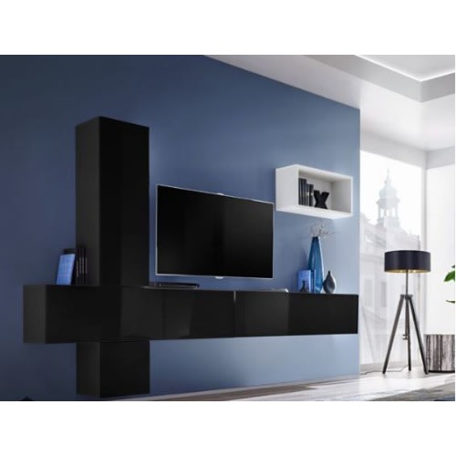 Boise Vi - Modern Tv Wall Unit - White/black