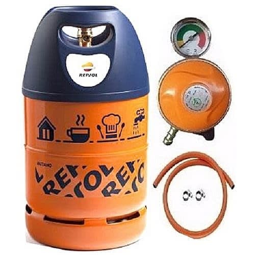12.5kg Butano Gas Cylinder - Metered Regulator - Hose & Clips