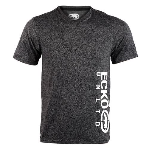 Men's Black Marled Print T-shirt