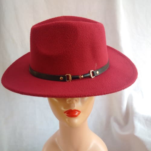 Suede Fedora Hat For Men And Women - Wine