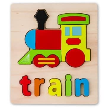 1pc Train Wooden Jigsaw Peg Puzzle