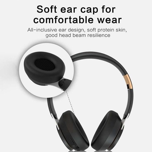 Foldable Wireless Bluetooth V5.0 Headset With Mic -Black