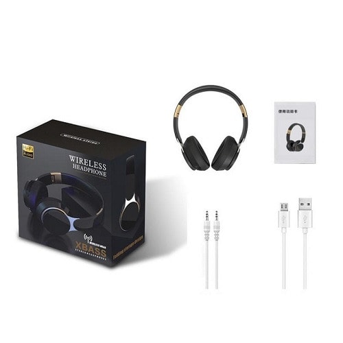 Foldable Wireless Bluetooth V5.0 Headset With Mic -Black