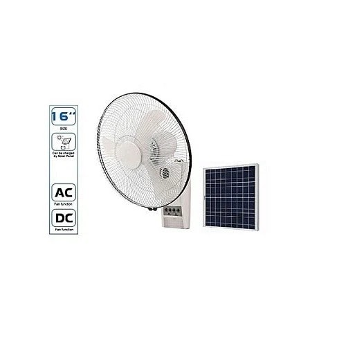 16'' Rechargeable Wall Fan With Remote And 10 Watt Solar Panel