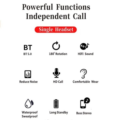 Hx106 Wireless Bt Single Ear Headphones