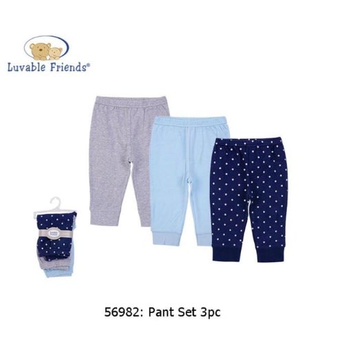 Luvable Friends Baby Boy Joggers Set Of 3