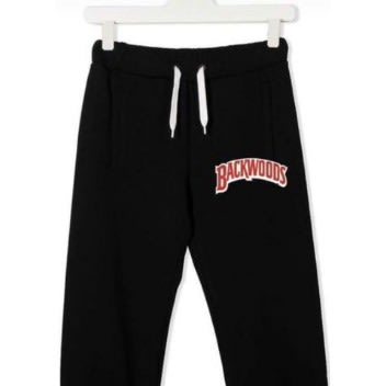 Backwoods Printed Casual Joggers - Black