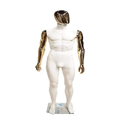 6Ft Male Mannequin - White & Gold