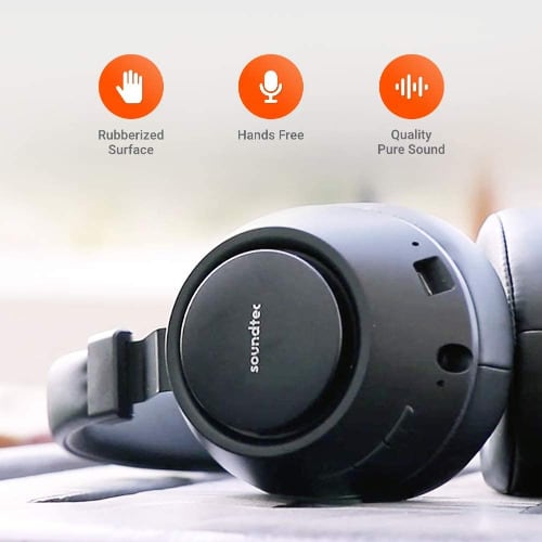 Soundtec Deep Sound Wireless Over-ear Headphone - Black