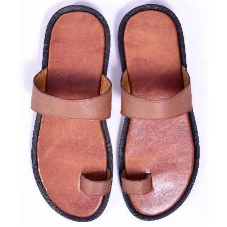 Men's Lovely Brown Palm Slippers