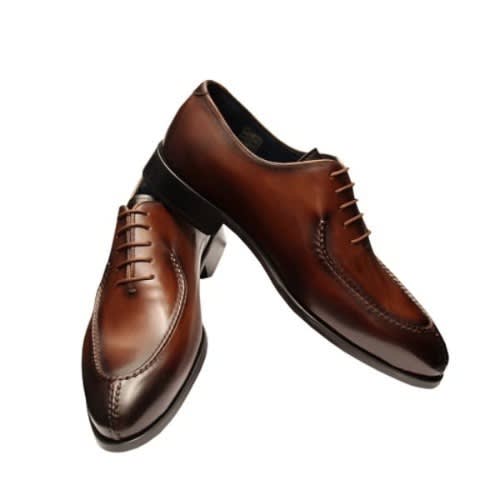Men's Leather Shoes - Dark Brown