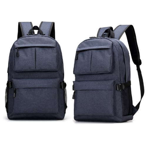 Anti-Theft Travel Backpack USB Charging Laptop Bag - Blue