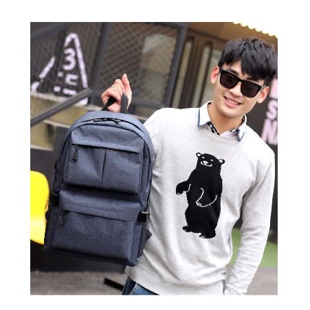 Anti-Theft Travel Backpack USB Charging Laptop Bag - Blue