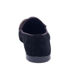 Bi - Material Men's Suede With Bow Tie - Black
