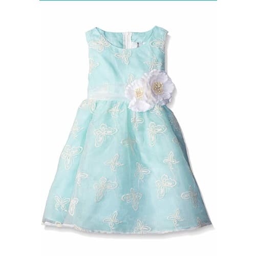 Girls Embroidered Organza Dress