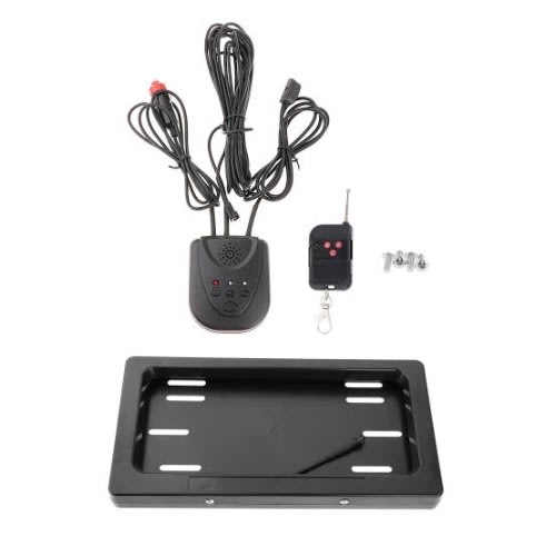 2 Pieces Remote Control Sliding Retractable License Plate Number Cover - Hide Your Plate Num
