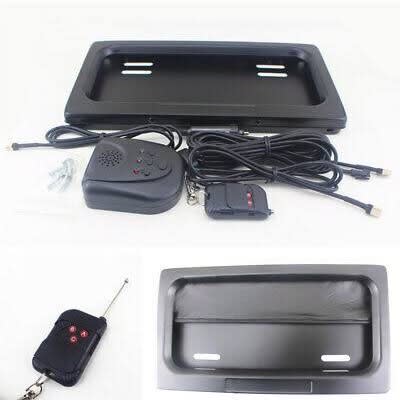 2 Pieces Remote Control Sliding Retractable License Plate Number Cover - Hide Your Plate Num