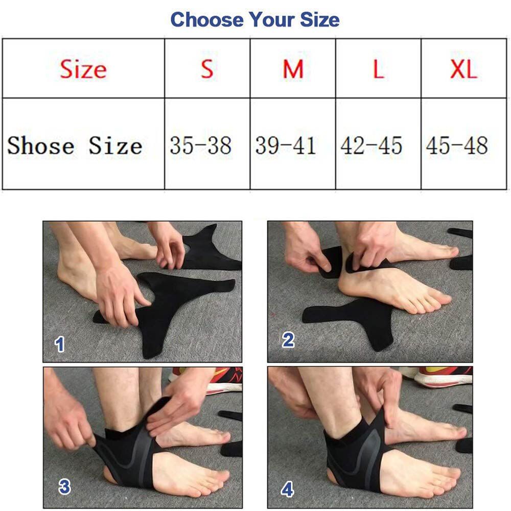 Ankle Support S Adjustable Elastic Compression Ankle  Sleeve Socks For Arthritis Sprain Running Basketball Foot Bandage-1Pcs Left