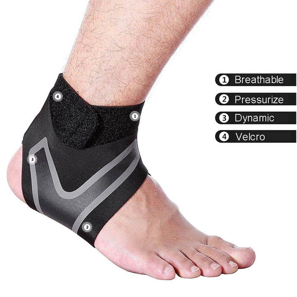 Ankle Support S Adjustable Elastic Compression Ankle  Sleeve Socks For Arthritis Sprain Running Basketball Foot Bandage-1Pcs Left