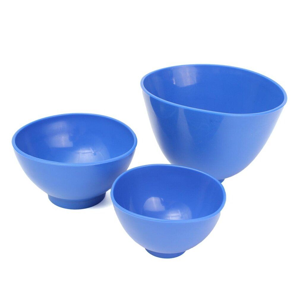 3Pcs Dental Nonstick Impression Alginate Flexible Rubber Mixing Bowls