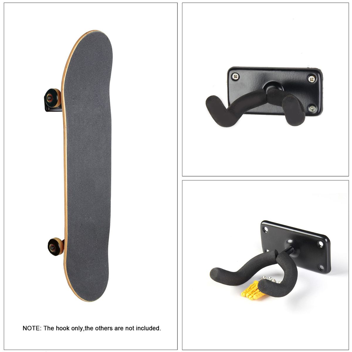 2pcs Skateboard Wall Mount Hook Skateboard Display Wall