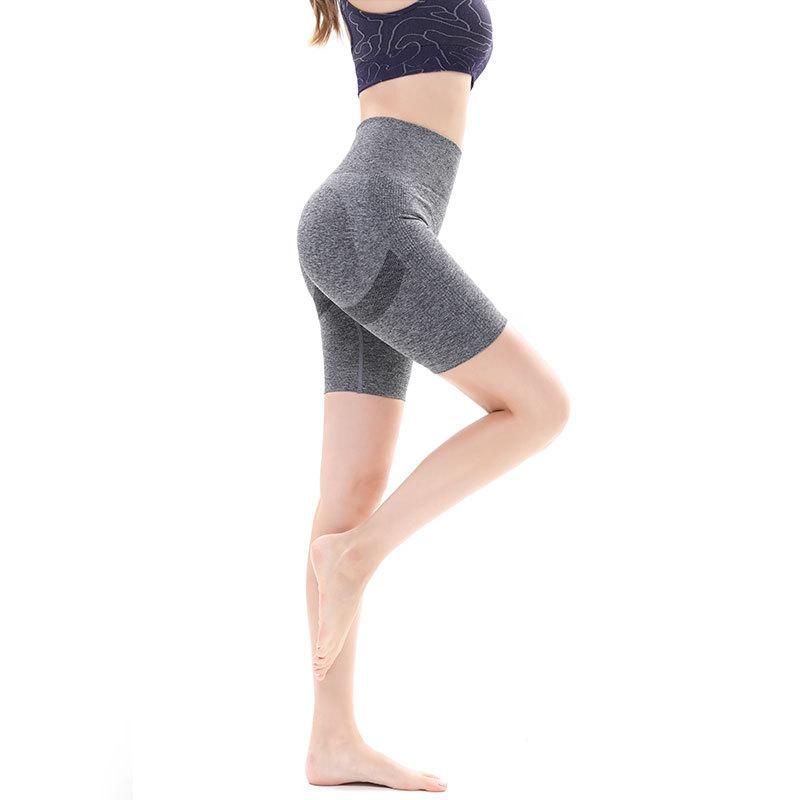 Net red tight sports fitness pants quick drying five point pants high waist peach hip YOGA SHORTS summer thin