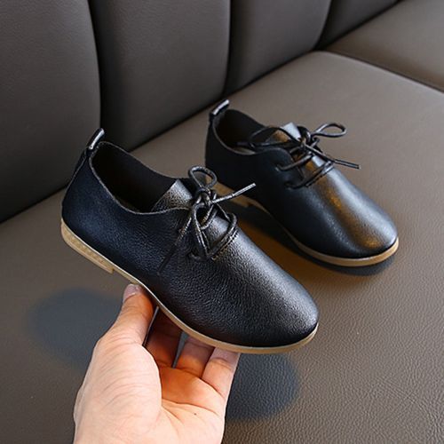 Girls' Leather Single Princess Children's Performance Black Soft Sole Shoes