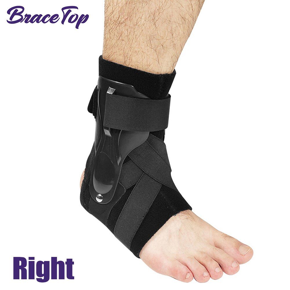 1PC Ankle Support  Bandage Foot Guard Protector Adjustable Ankle Sprain Orthosis Stabilizer Plantar Fasciitis Wrap-Black Right Foot