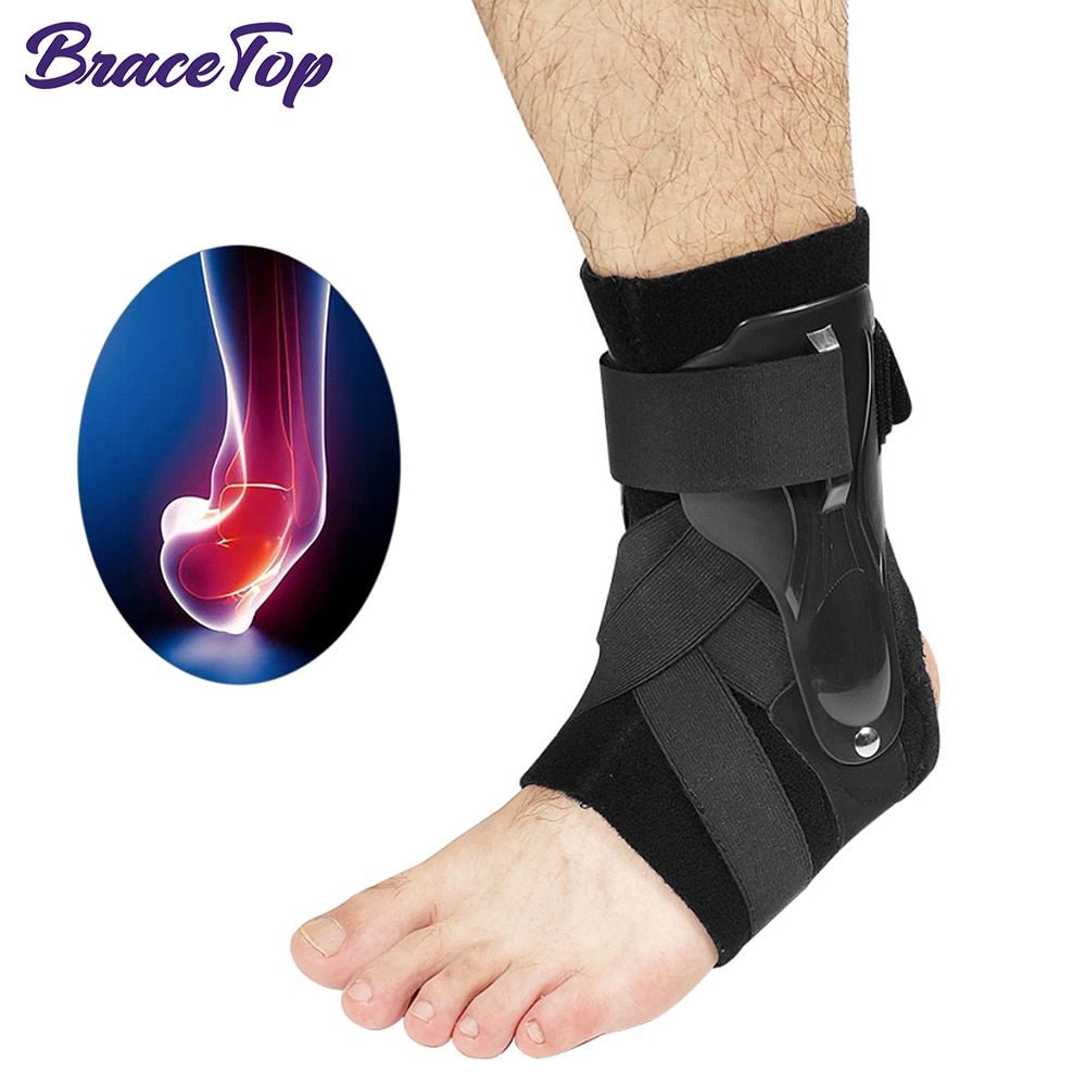 1PC Ankle Support  Bandage Foot Guard Protector Adjustable Ankle Sprain Orthosis Stabilizer Plantar Fasciitis Wrap-Black Right Foot