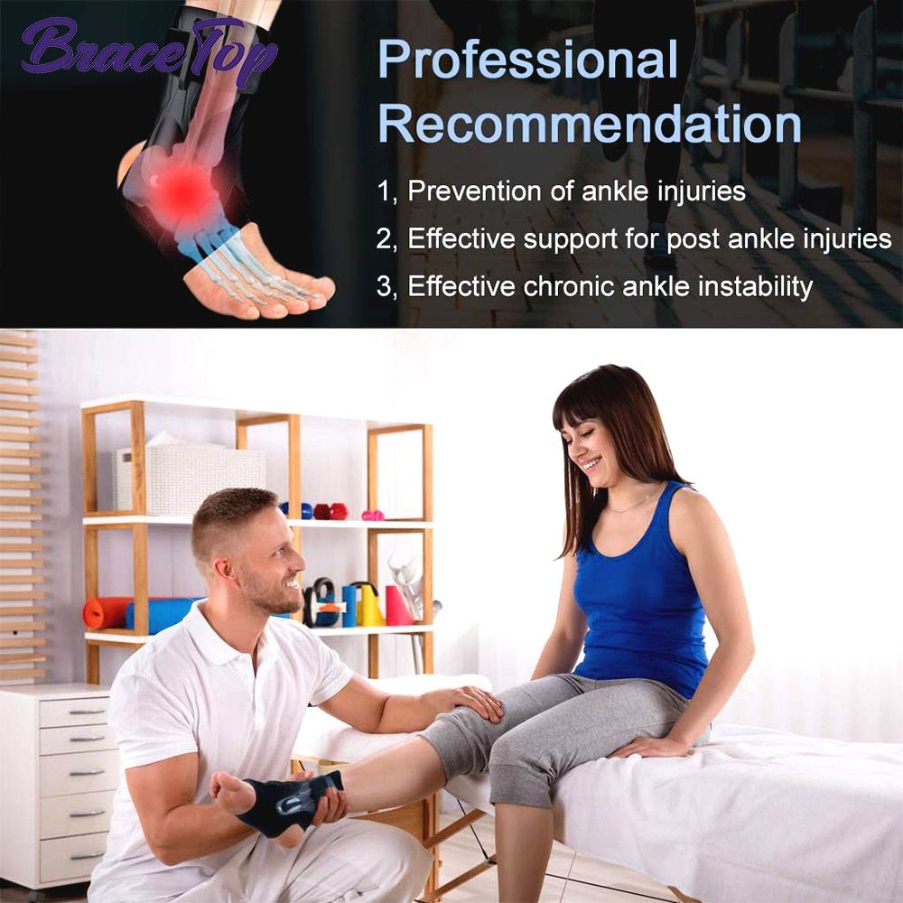 1PC Ankle Support  Bandage Foot Guard Protector Adjustable Ankle Sprain Orthosis Stabilizer Plantar Fasciitis Wrap-Black Right Foot