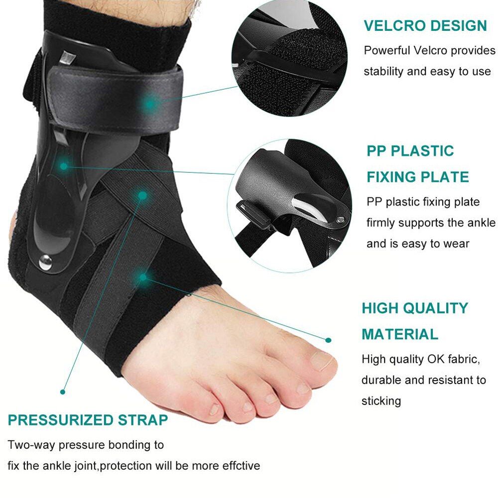 1PC Ankle Support  Bandage Foot Guard Protector Adjustable Ankle Sprain Orthosis Stabilizer Plantar Fasciitis Wrap-Black Right Foot