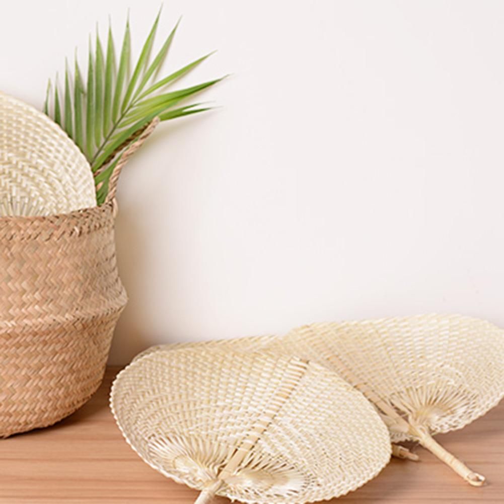 Fan Party Handmade Cooling DIY 1Pcs Woven Bamboo Summer Shaped Fan Pure Fan Cooling Woven Tools Heart