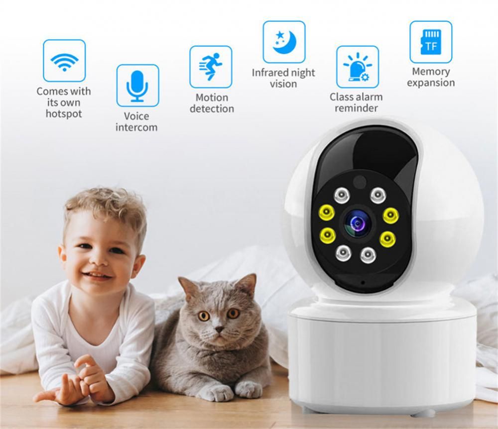 Dual Light Source Wifi Wireless Camera Baby Monitor Home Remote Mobile Phone Mini Wifi Ip Camera P2P  Night Vision Cctv Camera