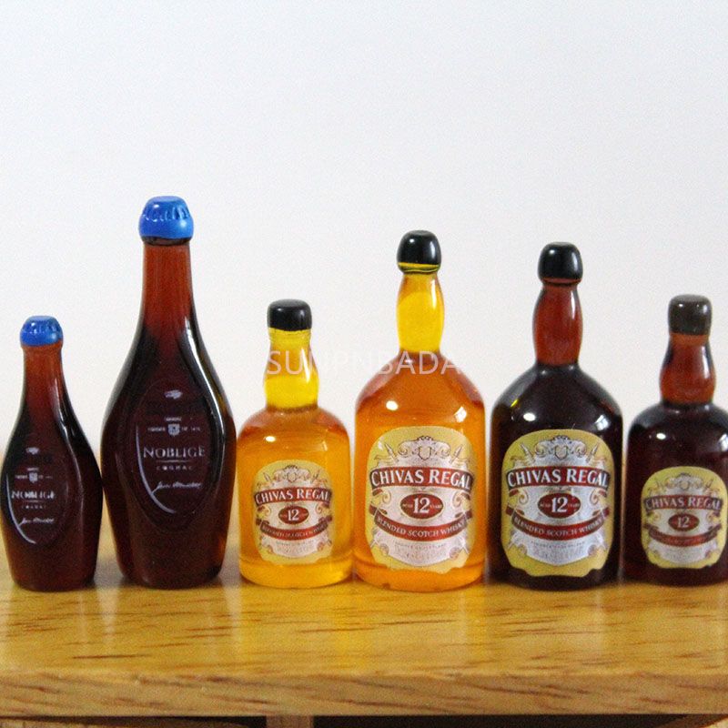 16 Scale Miniature Dollhouse Wine Mini Whisky Bottle Drinks